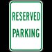 Reserved Parking sign signs